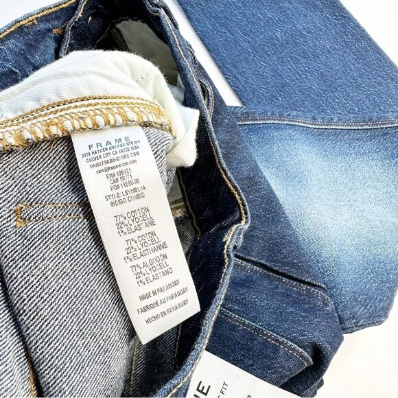 FRAME DENIM Le Sylvie Slender Straight Jeans High Rise Two Toned Wash Size 26 - Picture 8 of 8